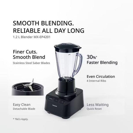 Panasonic MX-EP4101ASK 1.2L Plastic Jug Blender - Dark Navy | TBM Online