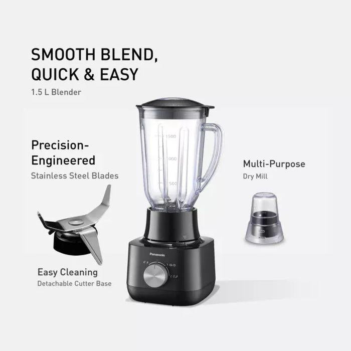 Panasonic MX-EP5112KSK 1.5L Blender Wet & Dry Mil Safety Lock And Thermal Cut Off Safety Black | TBM Online