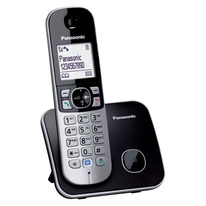 Panasonic KX - TG6812MLB Cordless Phone Expandable Black Twin | TBM Online