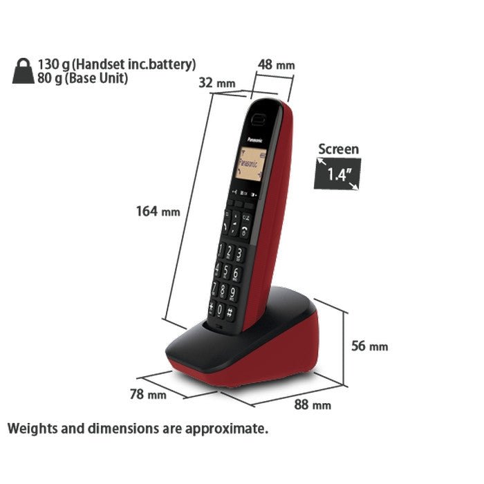 Panasonic KX-TGB31ML1R Cordless Phone Red | TBM Online