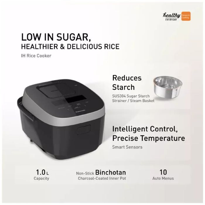 Panasonic SR - HFL103KSK Low Sugar Induction Heating Rice Cooker 1.0L | TBM Online