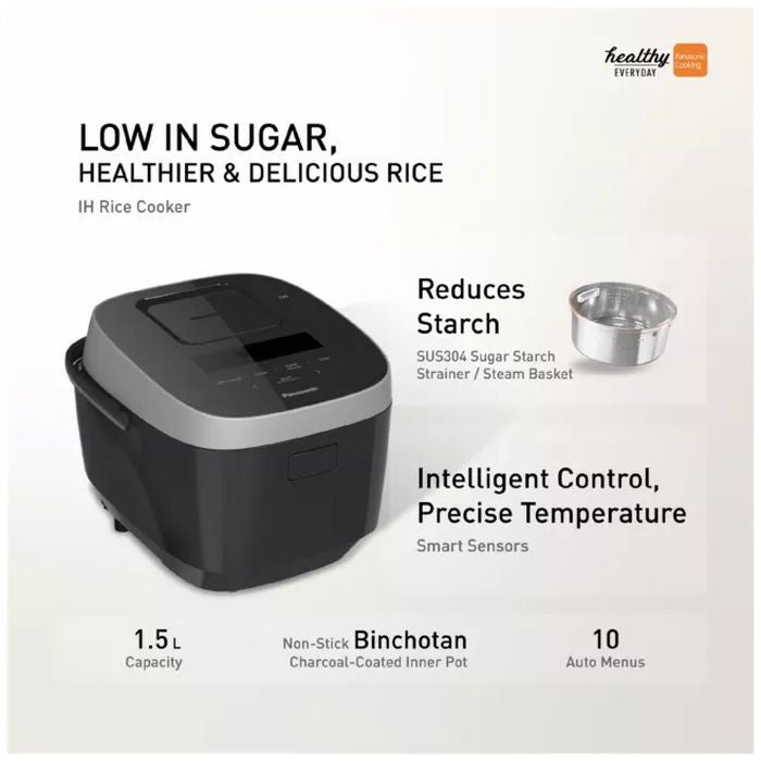 Panasonic SR - HFL153KSK Low Sugar Induction Heating Rice Cooker 1.5L | TBM Online