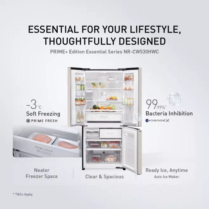 Panasonic NR - CW530HWCM Multi - Door Fridge Beige Prime Plus | TBM Online