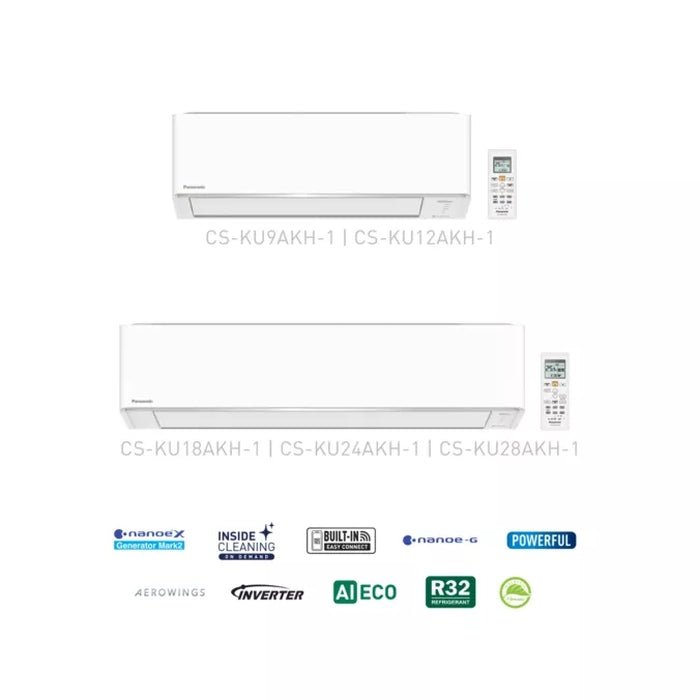 [1.0HP][Inverter]Panasonic IN:CS-KU9AKH-1 Air Cond 1.0HP X-Deluxe Inverter R32 | TBM Online