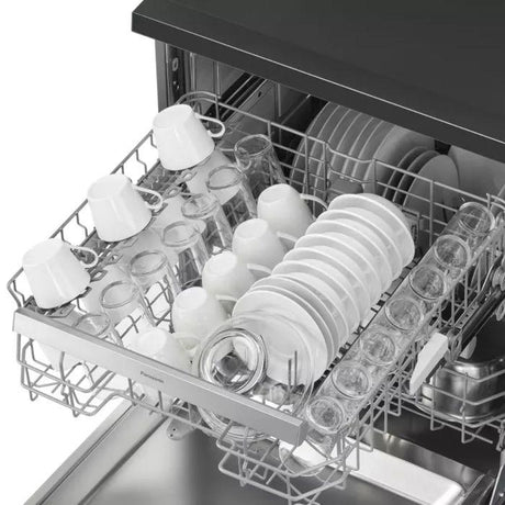 Panasonic NP-FMK16XEMY Free-Standing Dishwasher 60cm 15 Place Settings With Nanoex Black Finishing | TBM Online