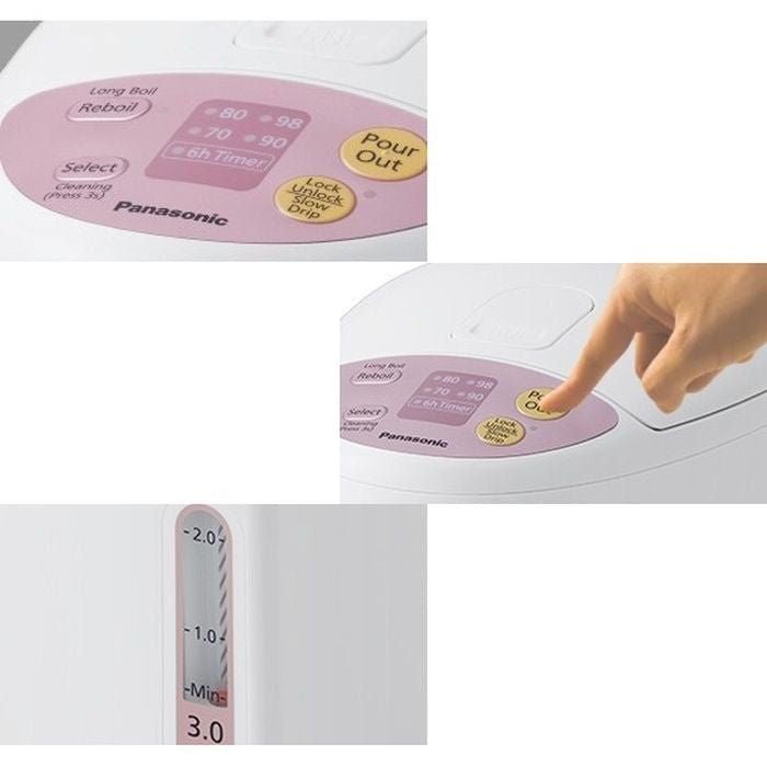 Panasonic NC - EG3000PSK Thermopot 3.0L Safety Lock Pink | TBM Online