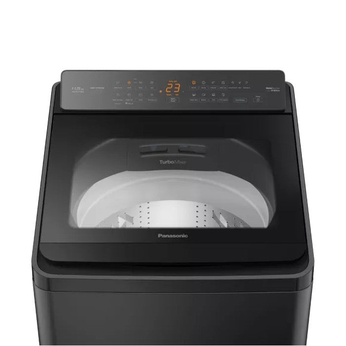 Panasonic NA - FD115X3BT Top Load Washer 11.5kg Amber LED With Direct Button Black Silver | TBM Online