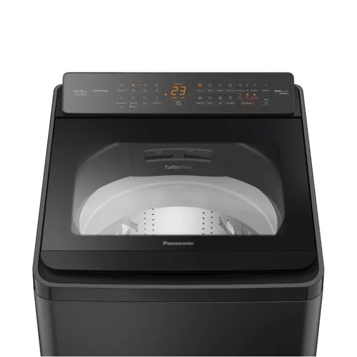 Panasonic NA - FD125V3BT Top Load Washer 12.5kg Amber LED With Direct Button Black Silver | TBM Online