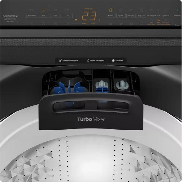 Panasonic NA - FD125V3BT Top Load Washer 12.5kg Amber LED With Direct Button Black Silver | TBM Online