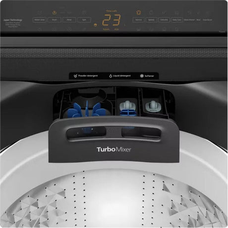 Panasonic NA-FD135X3BT Top Load Washer 13.5kg Amber LED With Direct Button Black Silver | TBM Online