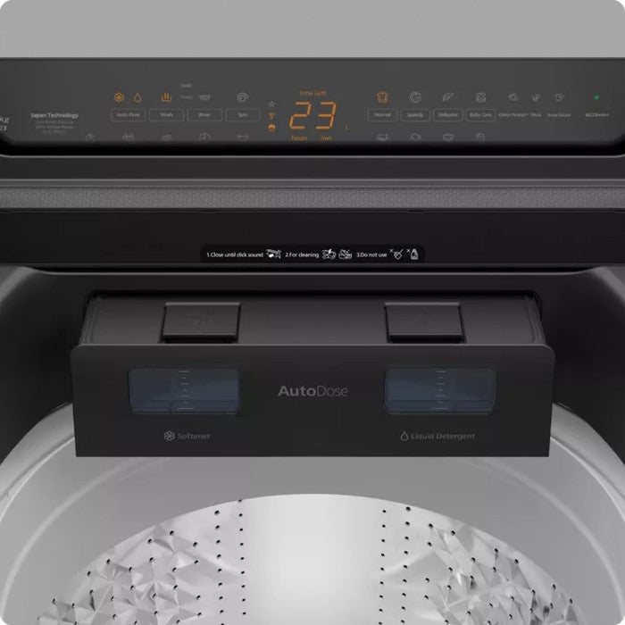 Panasonic NA - FD135Z3BT Top Load Washer 13.5kg Amber LED With Direct Button Black Silver | TBM Online