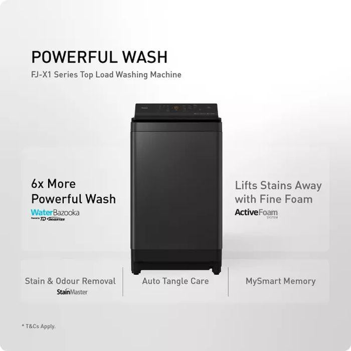 Panasonic NA-FJ115X1BT Top Load 11.5kg Washer Inverter | TBM Online