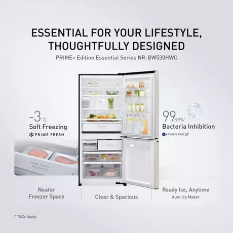 Panasonic NR - BW530HWCM 2 Door Fridge Prime Plus Beige | TBM Online