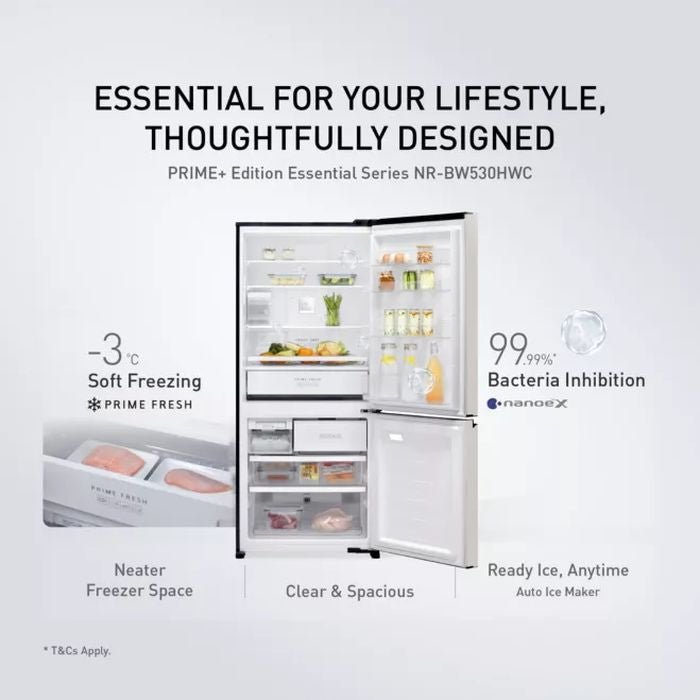 Panasonic NR - BW530HWCM 2 Door Fridge Prime Plus Beige | TBM Online