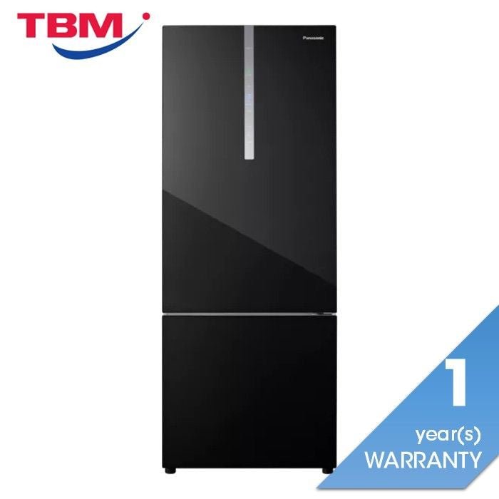 Panasonic NR - BX471WGKM 2 Doors Fridge Econavi Inverter BlueAG Prime Fresh+ G465L Glass Black | TBM Online