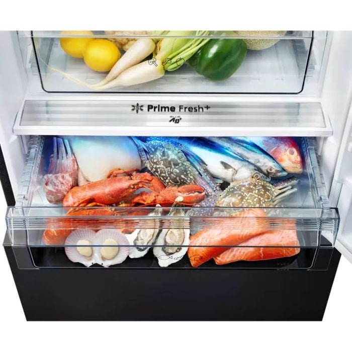 Panasonic NR - BX471WGKM 2 Doors Fridge Econavi Inverter BlueAG Prime Fresh+ G465L Glass Black | TBM Online