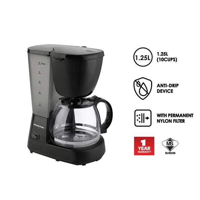 Pensonic PCM - 1902 Coffee Maker 1.25L Anti - Drip Device | TBM Online