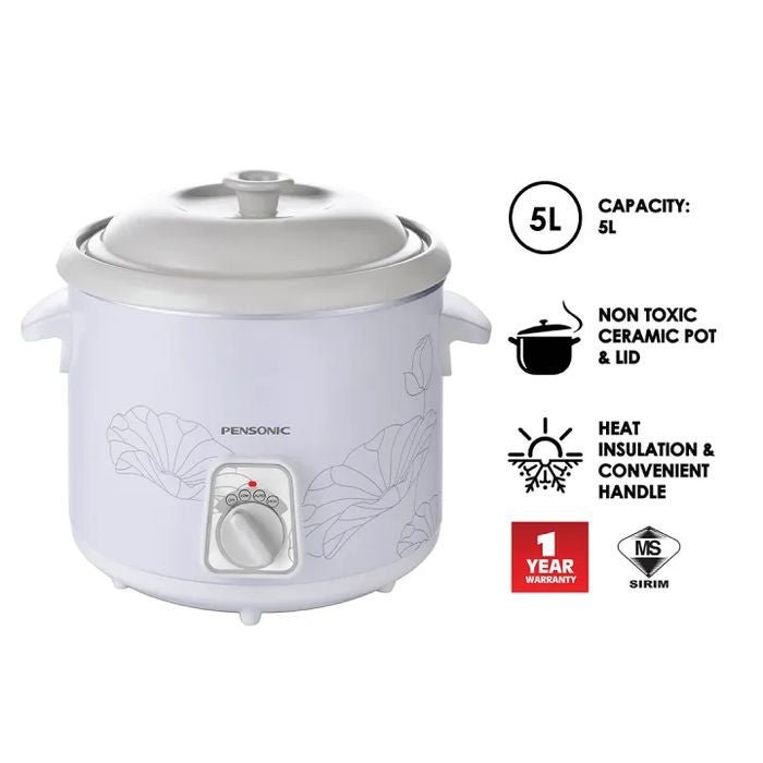 Pensonic PSC - 501 Ceramic Slow Cooker Overheating Protection 5.0L 220 - 240V | TBM Online