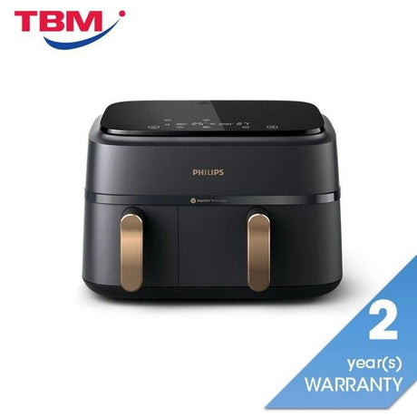 Philips NA352/00 Air Fryer Digital Dual Basket 9.0L Black With Bronze Handle | TBM Online