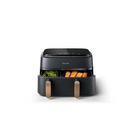 Philips NA352/00 Air Fryer Digital Dual Basket 9.0L Black With Bronze Handle | TBM Online
