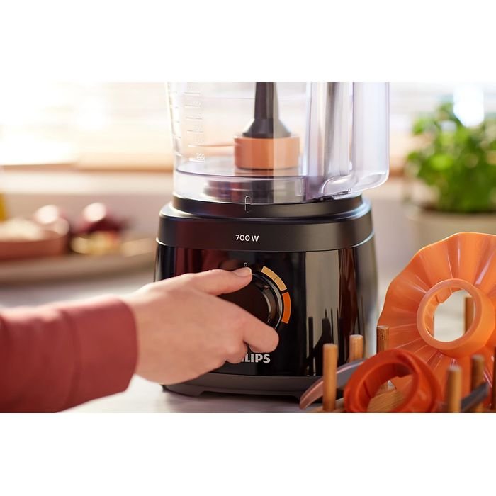 Philips HR7320/11 Food Processor 700W, 2 - In - 1 Disc, 19 Functions (Black) | TBM Online