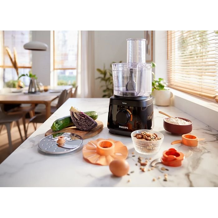Philips HR7320/11 Food Processor 700W, 2 - In - 1 Disc, 19 Functions (Black) | TBM Online
