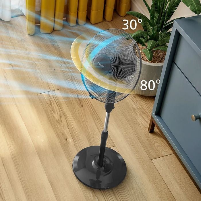 Philips ACP620/01 Series 600 Pedestal Fan 5 Blades 45W Black | TBM Online