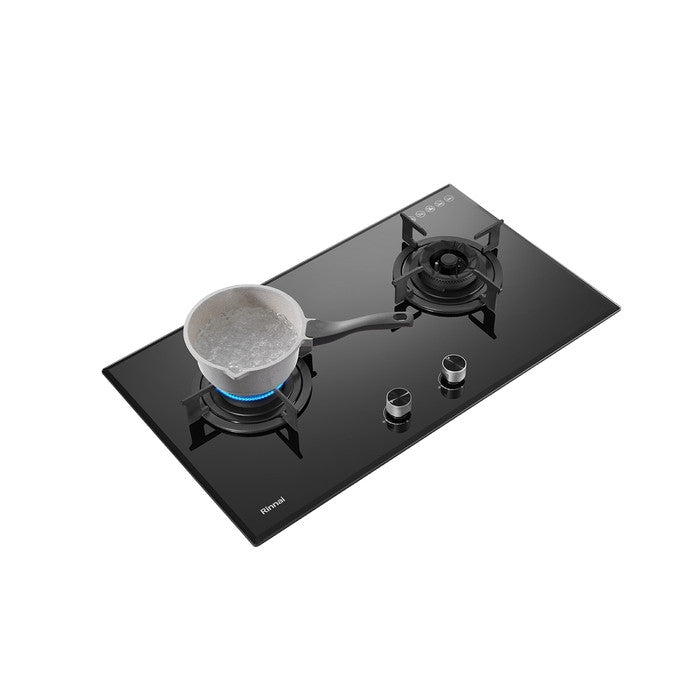 Rinnai RB-772G Built-in Gas Hob 2 Burners Glass Black | TBM Online