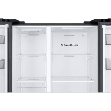 Samsung RS57DG4000B4ME Side - By - Side Fridge 583L With Smart Things AI Energy Gentle Matt Black | TBM Online