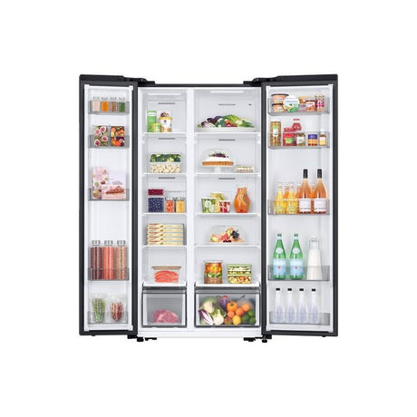 Samsung RS57DG4000B4ME Side - By - Side Fridge 583L With Smart Things AI Energy Gentle Matt Black | TBM Online
