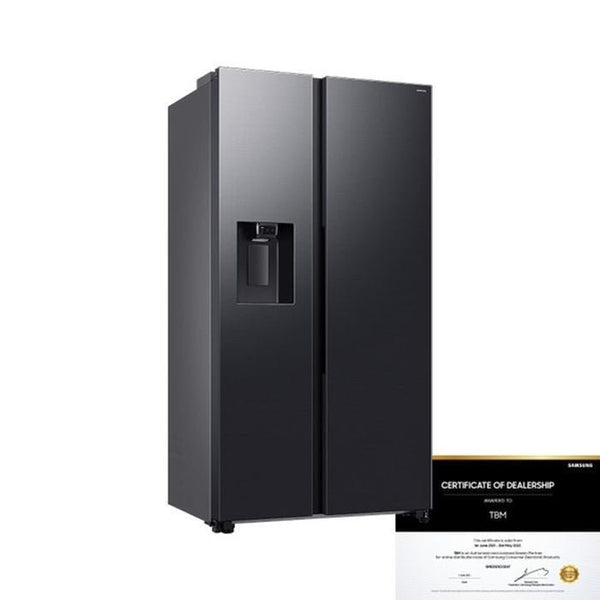 Samsung RS70F65KNFME Side By Side Fridge G660L Inverter Metal Cooling AI Energy Black | TBM Online