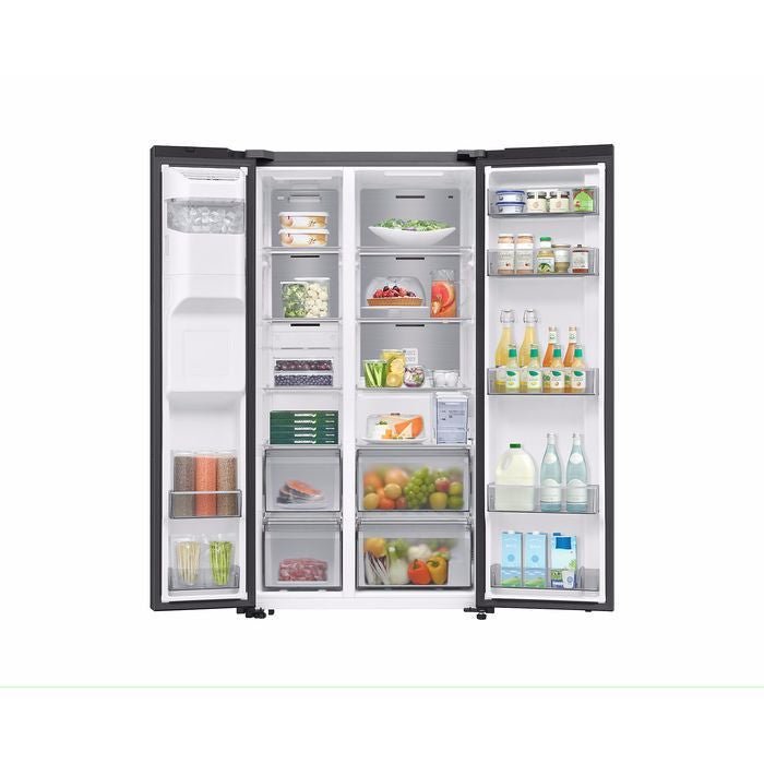 Samsung RS70F65KNFME Side By Side Fridge G660L Inverter Metal Cooling AI Energy Black | TBM Online