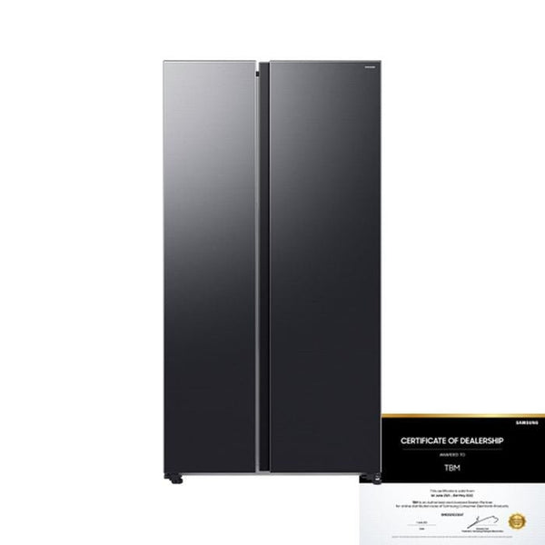 Samsung RS70F65QNFME Side By Side Fridge N655L Inverter Smart Things AI Energy Black | TBM Online
