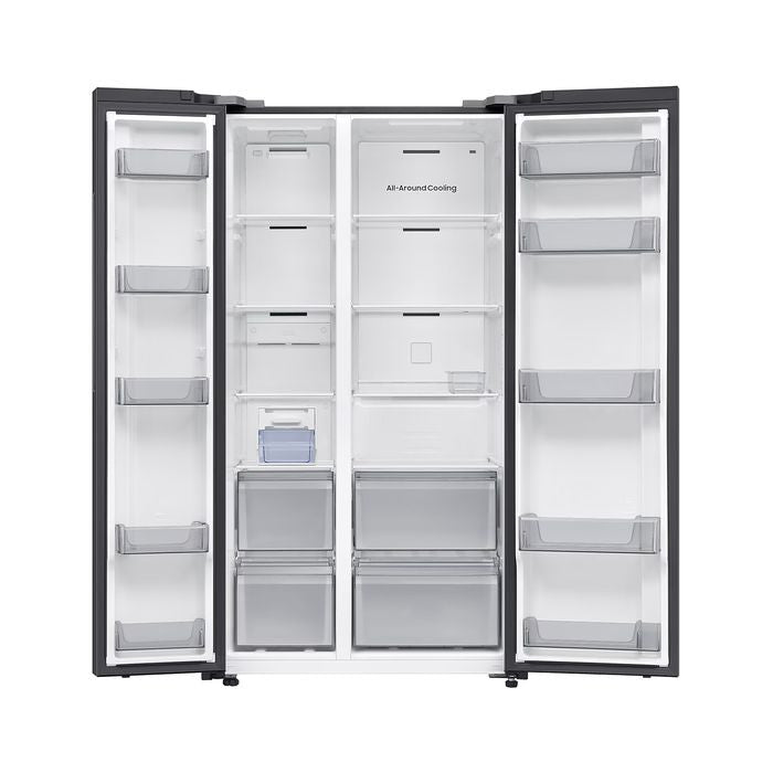 Samsung RS70F65QNFME Side By Side Fridge N655L Inverter Smart Things AI Energy Black | TBM Online