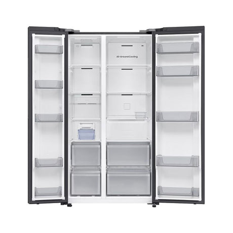 Samsung RS70F65QNFME Side By Side Fridge N655L Inverter Smart Things AI Energy Black | TBM Online