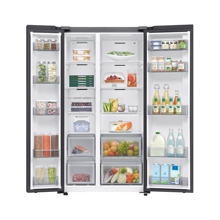 Samsung RS70F65QNWME Side By Side Fridge G680L Inverter Smart Things AI Energy Clean White | TBM Online