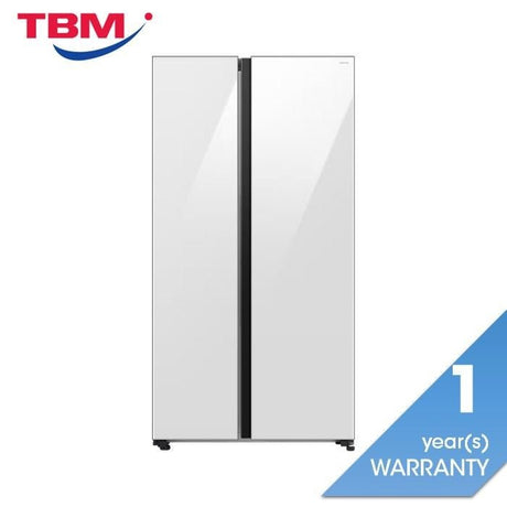 Samsung RS70F65QNWME Side By Side Fridge G680L Inverter Smart Things AI Energy Clean White | TBM Online