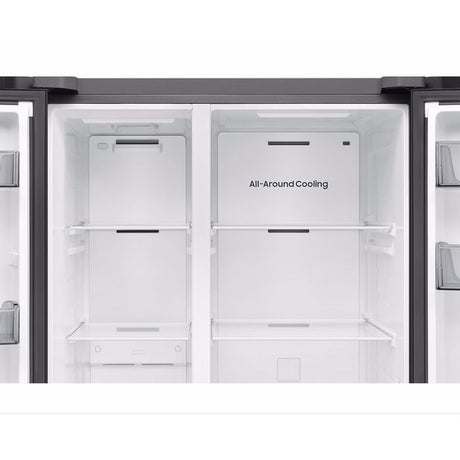 Samsung RS70F65QNWME Side By Side Fridge G680L Inverter Smart Things AI Energy Clean White | TBM Online