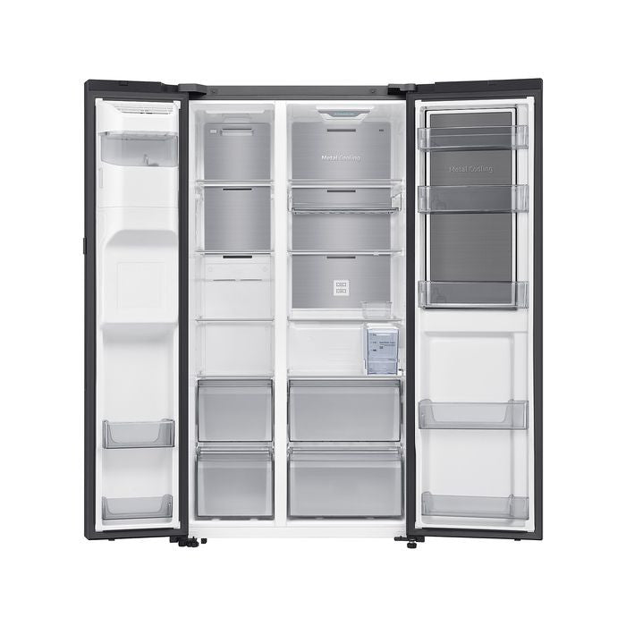Samsung RS80F65GNFME Side By Side Fridge 609L Black | TBM Online
