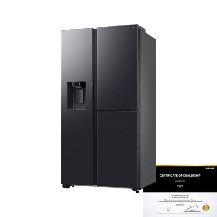 Samsung RS80F65GNFME Side By Side Fridge 609L Black | TBM Online