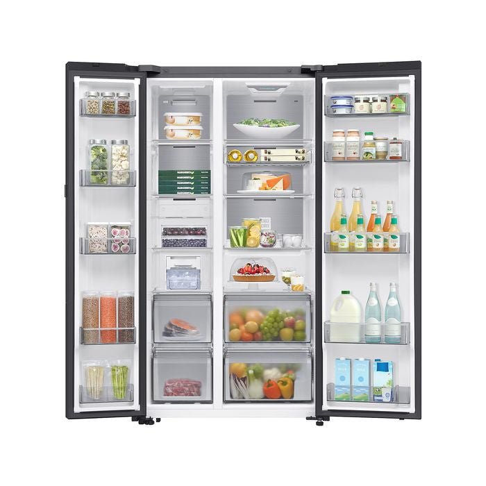 Samsung RS80F65MNWME Side By Side Fridge 646L Auto Open Door White Glass | TBM Online