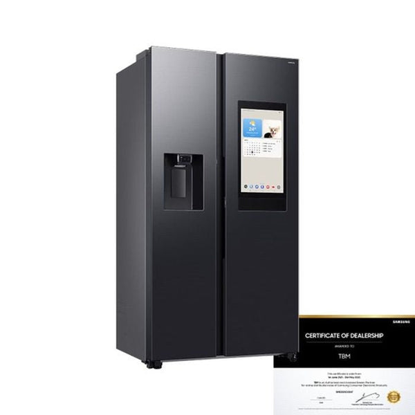 Samsung RS90F65ANFME Side By Side Fridge 594L Family Hub Black | TBM Online