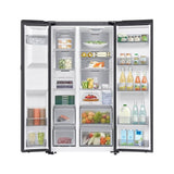 Samsung RS90F65DNFME Side By Side Fridge G641L Inverter AI Energy Metal Cooling Black | TBM Online