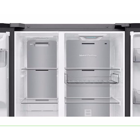 Samsung RS90F65DNFME Side By Side Fridge G641L Inverter AI Energy Metal Cooling Black | TBM Online