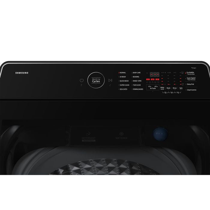 Samsung WA80F15S5BFQ Top Load Washer 15kg Bespoke AI Black | TBM Online
