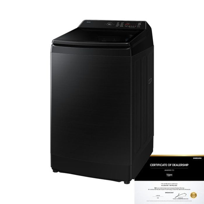 Samsung WA80F15S5BFQ Top Load Washer 15kg Bespoke AI Black | TBM Online