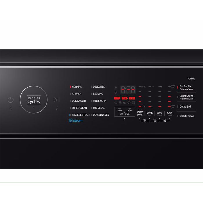 Samsung WA80F21B9BFQ Top Load Washer 21kg BeSpoke AI Black | TBM Online