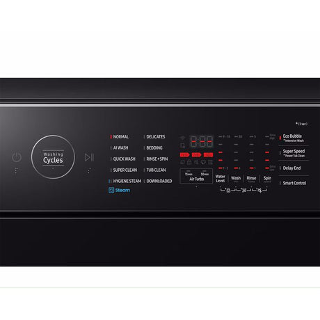 Samsung WA80F21B9BFQ Top Load Washer 21kg BeSpoke AI Black | TBM Online