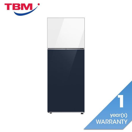 Samsung RT47CB66448AME 2 Doors Fridge Bespoke Top Mount Freezer With Optimal Fresh+ In Clean White Clean Navy 476L | TBM Online