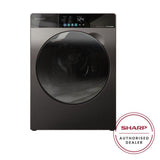 Sharp ESFJ1054AMG Front Load Washer 10.5kg Dark Silver | TBM Online